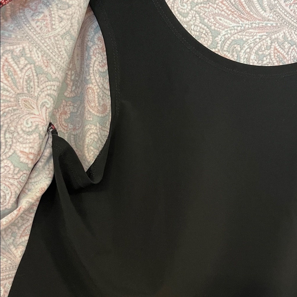 Notations Red and Black Paisley Cardigan with Tank Petite Large - Picture 6 of 7